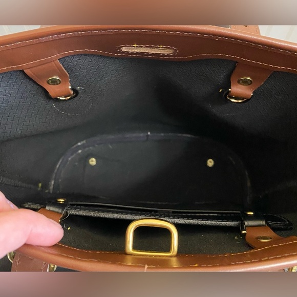 Dooney & Bourke Vintage Canvas Leather Bucket Tote - Picture 9 of 11